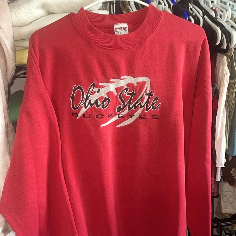 Vintage 90s Ohio State Buckeye Embroidered pullover crewneck - Picture 2 of 5